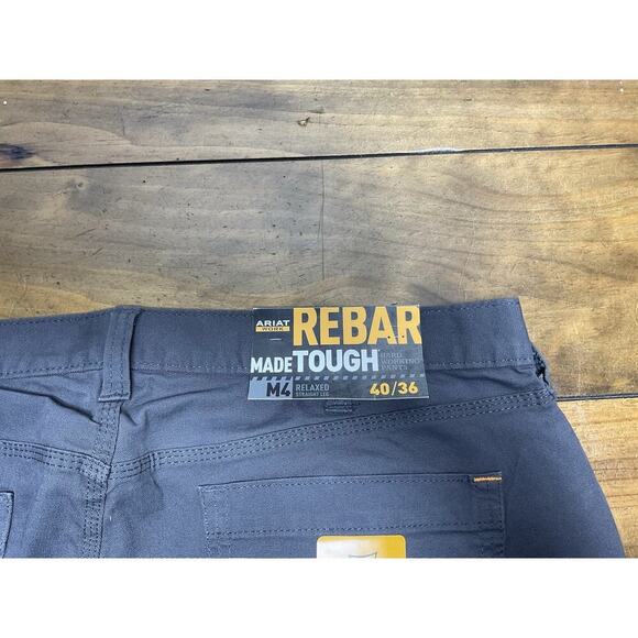 Ariat Rebar Work M4 DuraStretch Gray Made Tough Pant 10030250 Size 40x36 - Picture 11 of 15